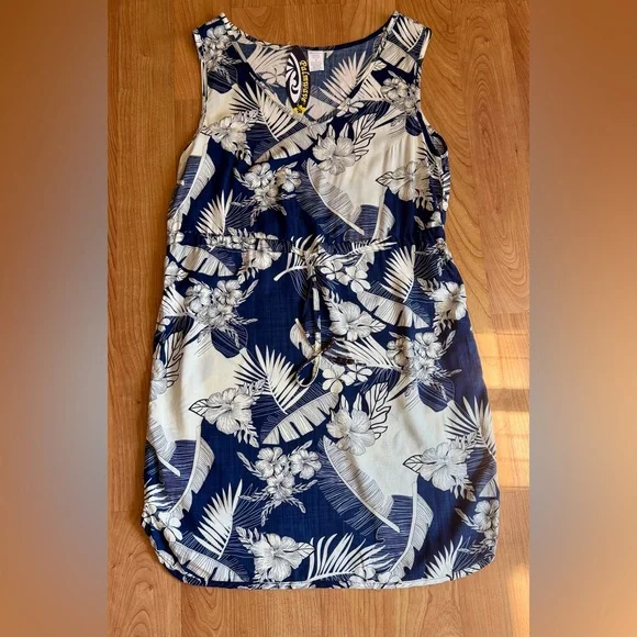 Palmwave Hawaii Women’s Sleeveless Blue & White Floral Aloha Dress Size M (NWT) - Picture 8 of 11